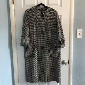 Vintage ILGWU houndstooth long coat